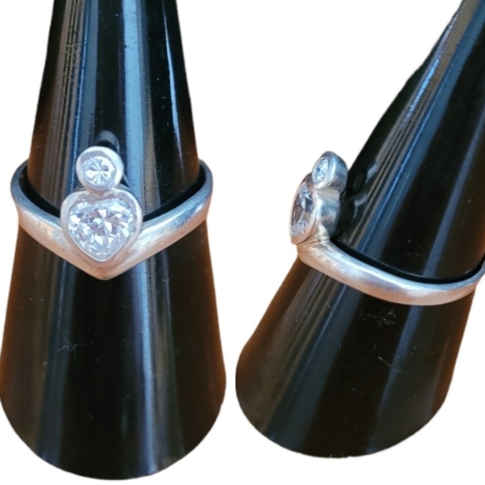 Sterling Silver Claddagh Ring with Heart and Round CZ Stones Size 7